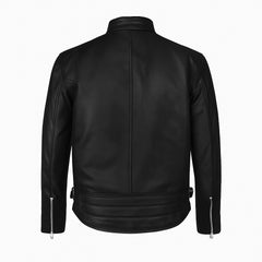 Men's Genuine Leather Biker Jacket | Racing Stripe Design | Tangico International