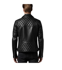 Handmade Cow Leather Biker Jacket – Men's Moto Jacket, Gift For Him Custom Motorcycle