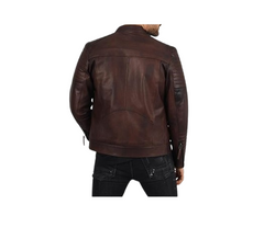 Men's Brown Genuine Leather Biker Jacket – Slim Fit Motorcycle Racing Jacket | Tangico International