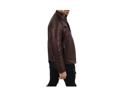 Men's Brown Genuine Leather Biker Jacket – Slim Fit Motorcycle Racing Jacket | Tangico International