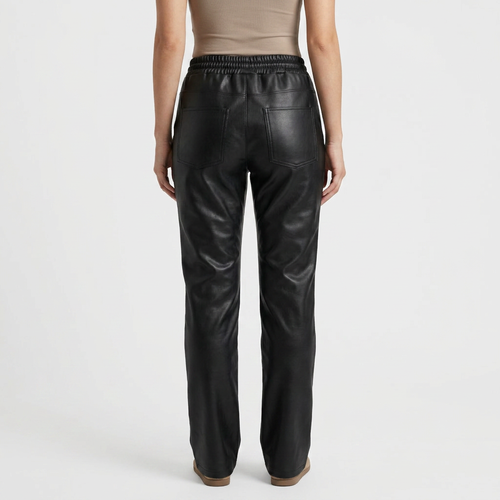 Men's Genuine Leather Pants Black Motorcycle Biker Trousers Slim Fit Custom Sizes