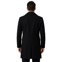 Men's Premium Black Double Breasted Wool Peacoat | Classic Winter Overcoat | Tangico International