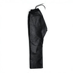 Men's Genuine Leather Pants Black Motorcycle Biker Trousers Slim Fit Custom Sizes