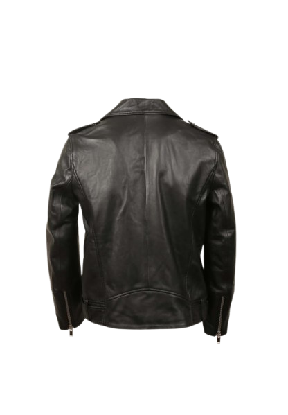 Men Biker Jacket Black Leather Motorcycle Riding Coat Outwear Fashion Slim Fit