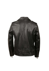 Men Biker Jacket Black Leather Motorcycle Riding Coat Outwear Fashion Slim Fit